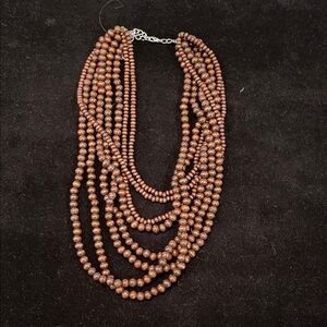 Elegant Brown Beaded Necklace